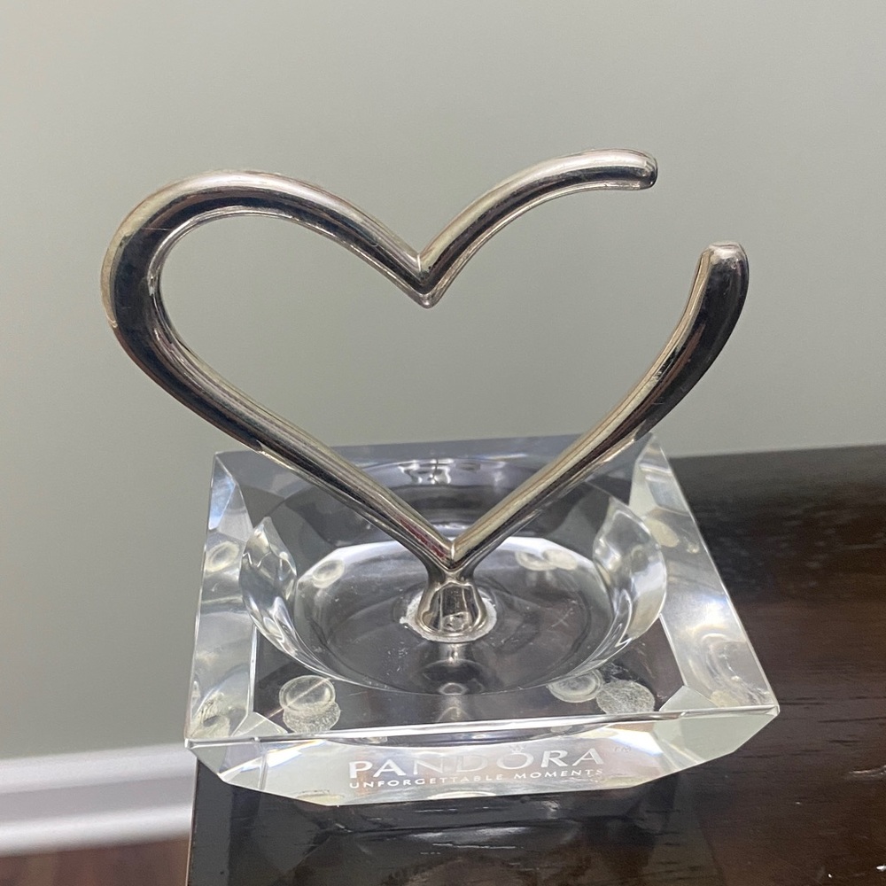 Pandora Silver Heart-Shaped Jewelry Stand